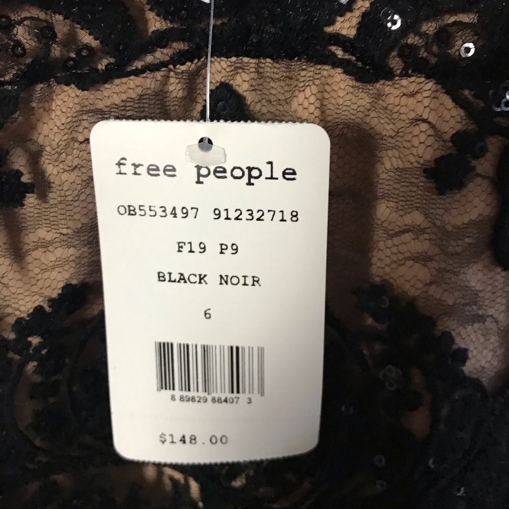 NWT Sparkly Black Free People Mini Dress - Picture 4 of 8